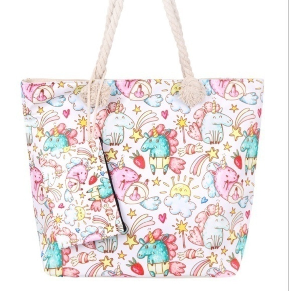 🆕Unicorn tote with matching smaller bag